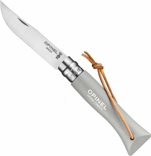 Opinel N°06 Trekking Cloud zakmes 7 cm, grijs, beukenhout