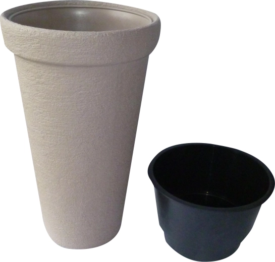 bloempot Classic Tower, bruine kunststof kolomvormige bloempot 30 cm