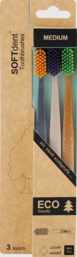 SOFTdent Soft Dent ECO tandenborstel medium 3 stuks