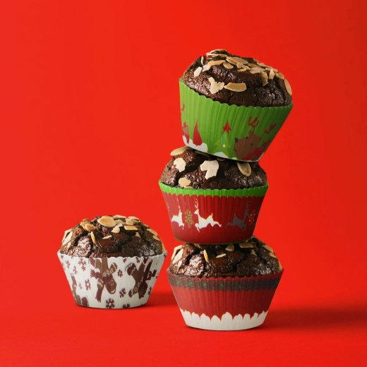 Kerstpapieren muffinvormpjes, 100 stuks