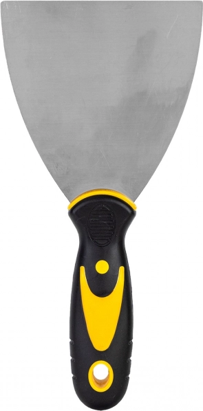 Roestvrijstalen plamuurspatel 100 mm DELI (geel)