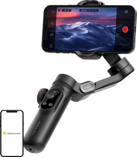 Aochuan Smart X Pro standaard – 3-assige stabilisator voor telefoon (zwart)