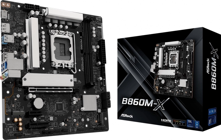ASROCK B860M-X mATX moederbord met DDR5-ondersteuning