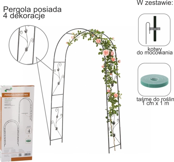 Tuinpergola met ankers 114 × 37 × 230 cm