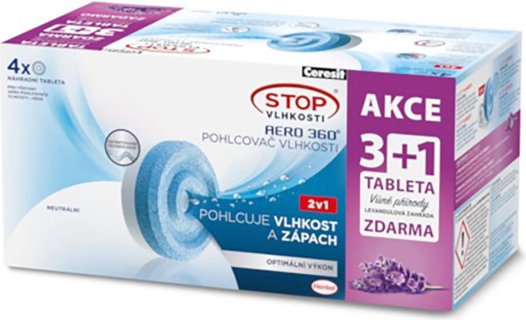 Navulling voor vochtopnemer AERO 360 lavendel 4×450 g