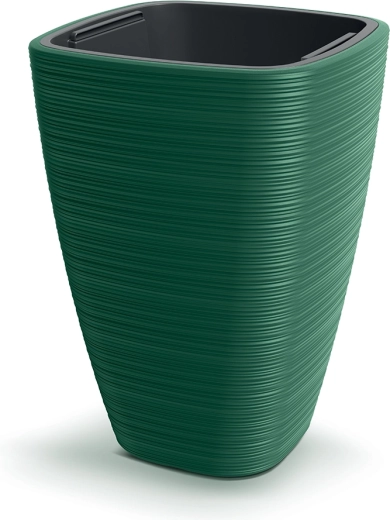 Plantenbak Vena Square 38,8 cm donkergroen met binnenpot