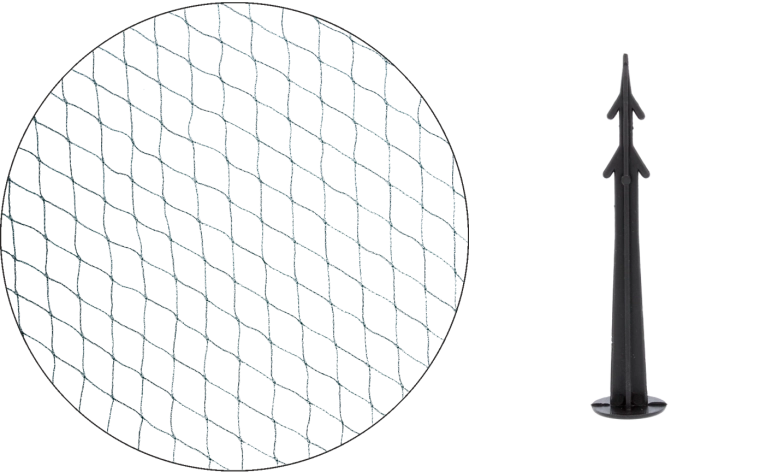 Vogelbeschermingsnet 8 × 20 m groen + 16 grondpennen