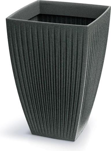 Bloempot Latia Square High 40 × 40 × 58 cm – zwart graniet