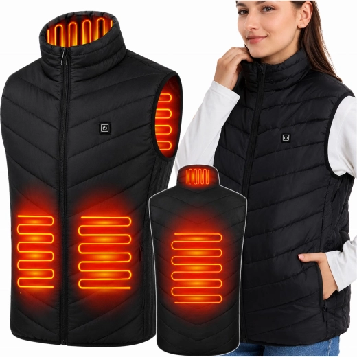 Unisex verwarmde winterbodywarmer met USB, maat M