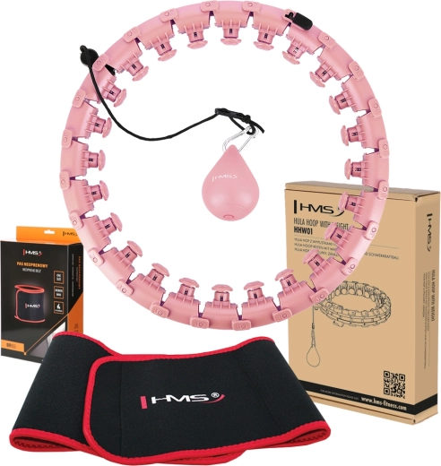 Set massagehoepel met gewicht HMS HHW01 en afslankgordel BR163 – roze