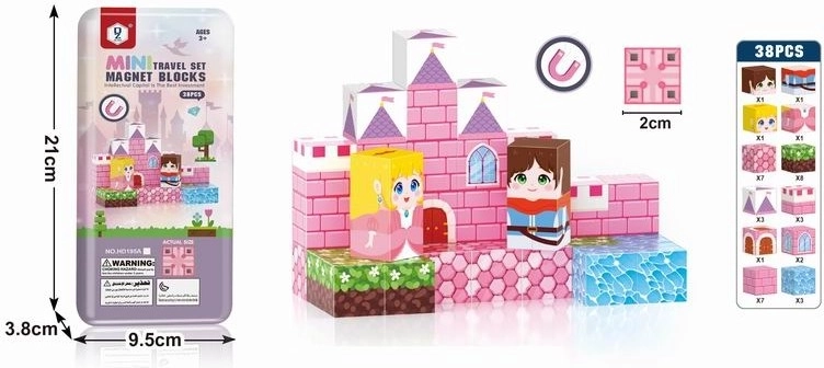 Magnetische bouwset Prinsessenkasteel 38 onderdelen 2 cm