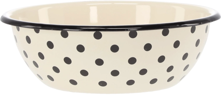 Geglazuurde kom 1,5 l, diameter 20 cm, wit met stippen