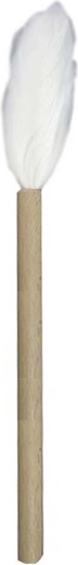 Bakkwast met veren en houten handvat