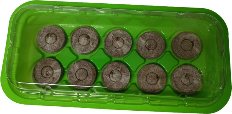 Set voor het voorkweken met 10 kokostabletten en deksel