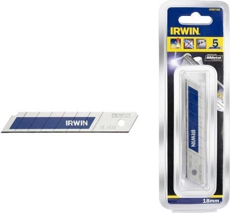 Afbreekmesjes 18 mm BI-METAL BLUE IRWIN, 5 stuks
