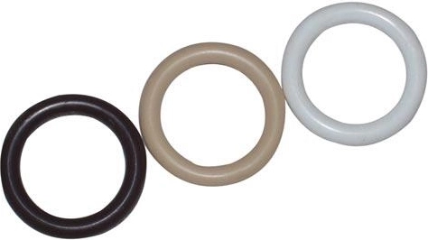 Kunststof ringen voor gordijnroeden, wit, set van 10 stuks