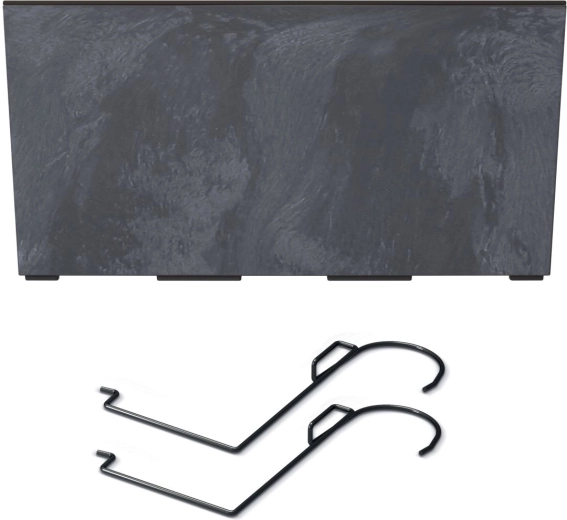 Balkonbloembak URBI Case Beton Effect W met inzet en haken 58 cm antraciet