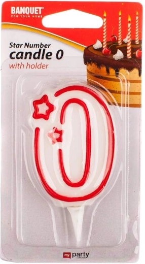 Verjaardagskaars cijfer 0