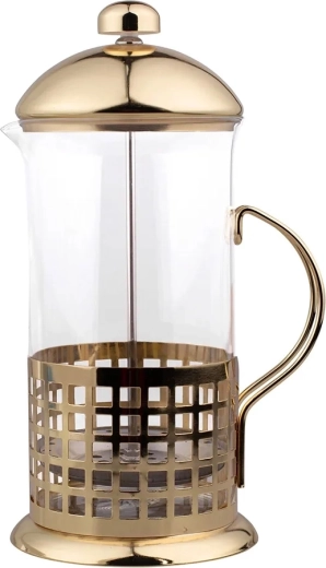 Theepot voor infusie (french press) 1000 ml met gouden metalen filter