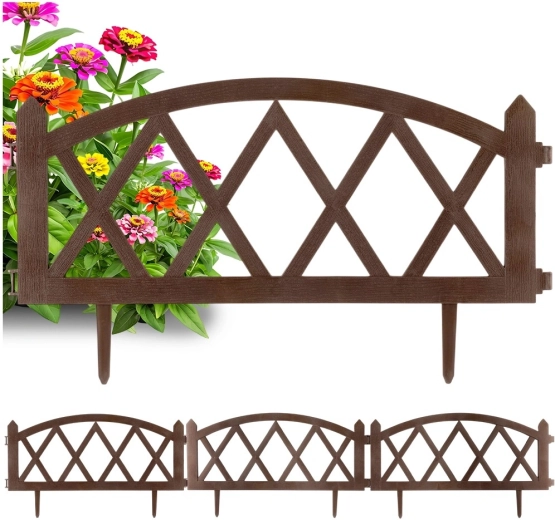 Bruine tuinafboording 57 × 25 cm, set van 4 stuks