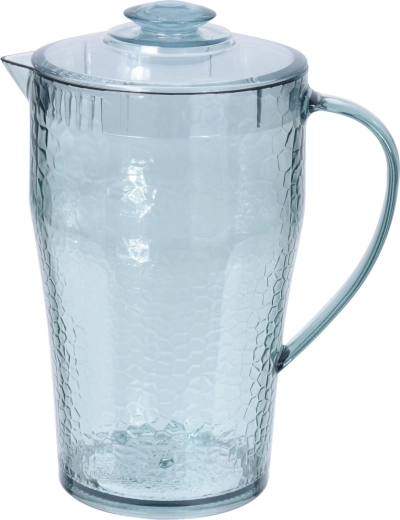 Kunststoffen kan met deksel 1,9 l – uiterlijk van gerecycled glas