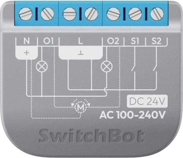 intelligente tweekanaalsrelais SwitchBot Relay Switch 2PM met Matter-ondersteuning en energieverbruikmeting