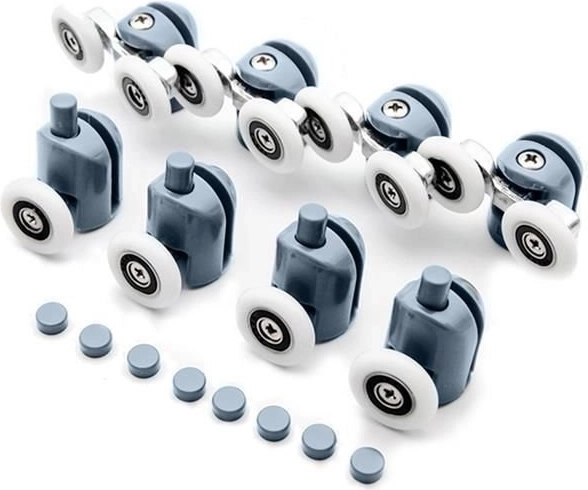 Wieltjes voor douchedeuren, set van 8 stuks