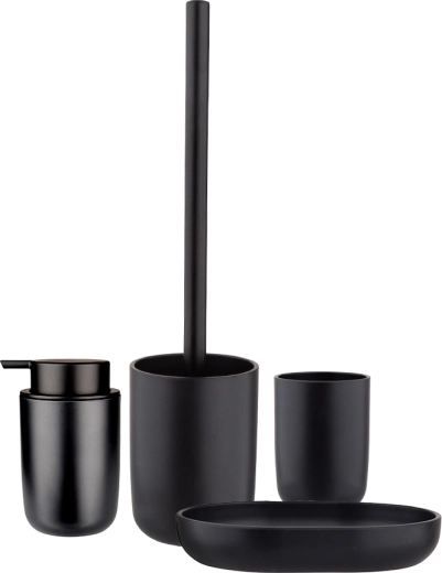 Set van 4 badkameraccessoires in mat zwart