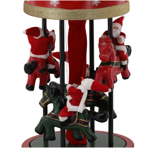 Kerst-LED-carrousel met de Kerstmannen, melodie en beweging, 60 cm
