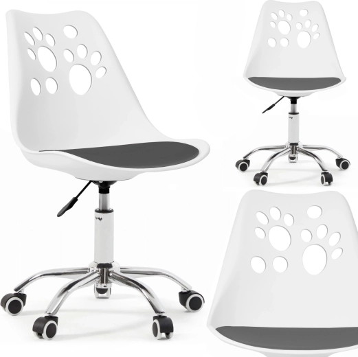 Ergonomische draaibare kinderbureau­stoel Bauerkraft wit-grijs