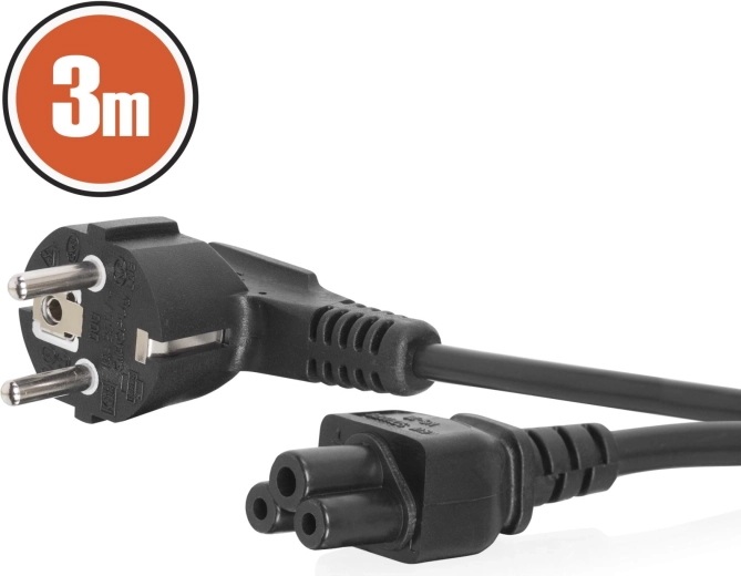 Netsnoer voor laptop IEC C5, 3 m