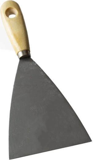 RVS spatel wig 100 mm met houten handgreep