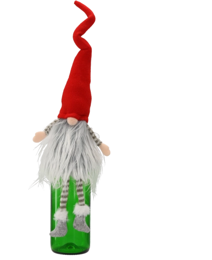 Kerstdecoratieve kabouter – wijnfleshoes
