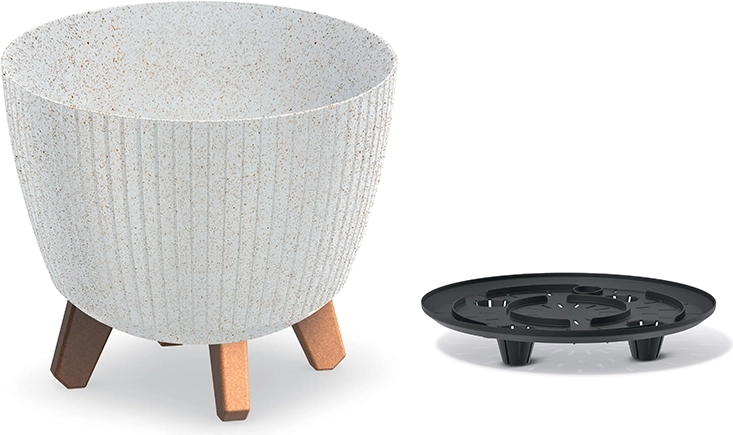 Bloempot Lamia Eco Wood 23,2 cm wit