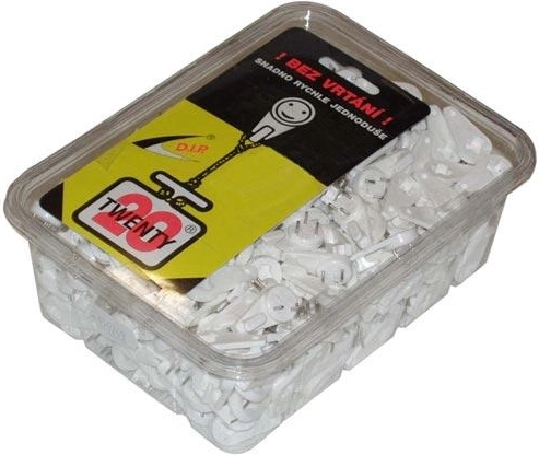 Universele haak TWENTY, wit, kunststof, 400 stuks