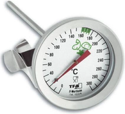 Roestvrijstalen insteekthermometer tot 300 °C met clip