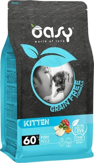 Oasy Grain Free Kitten Fish 7,5 kg – graanvrij droogvoer voor kittens