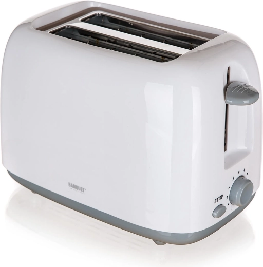 Broodrooster voor 2 toasts, 750 W, wit‑grijs