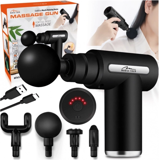 Massagepistool Massage Gun met 4 massagekoppen