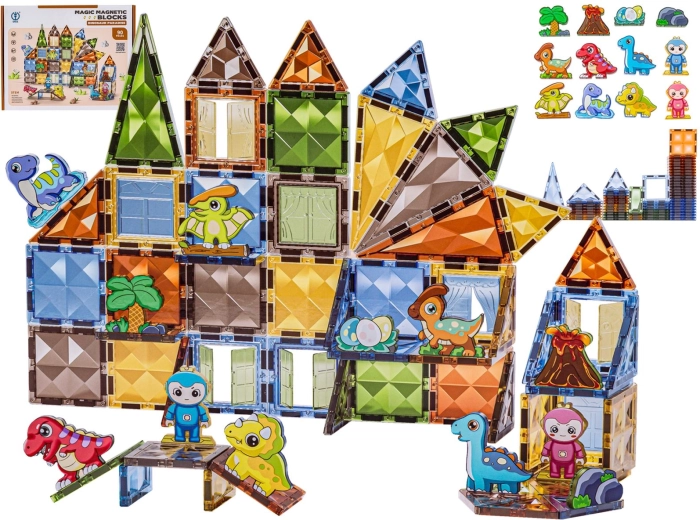 Constructieve magnetische bouwset dinosauruspark (90 delen)