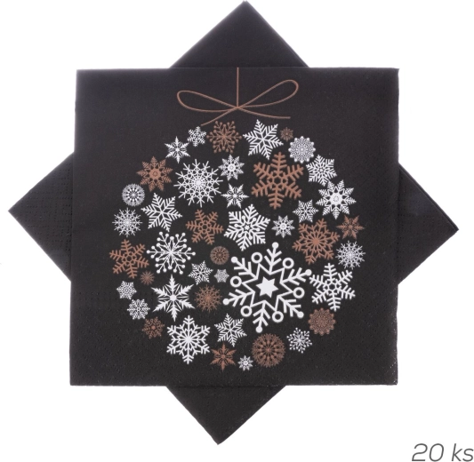 Papieren servetten Baňka zwart 33 × 33 cm 20 stuks