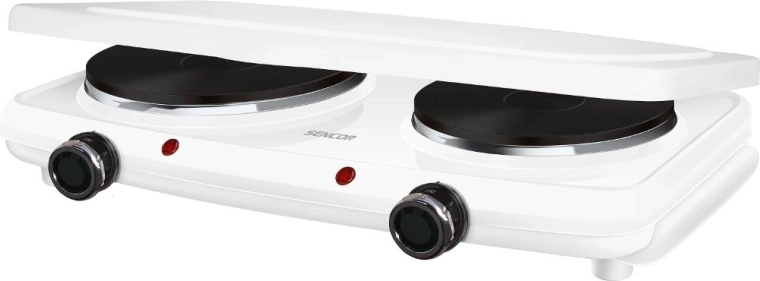 Sencor elektrische kookplaat met twee kookzones en deksel