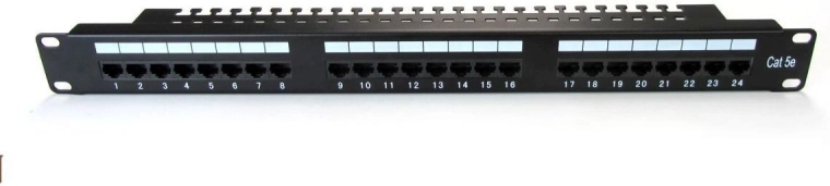 Patchpaneel 19" met 24 poorten, cat. 5e, zwart