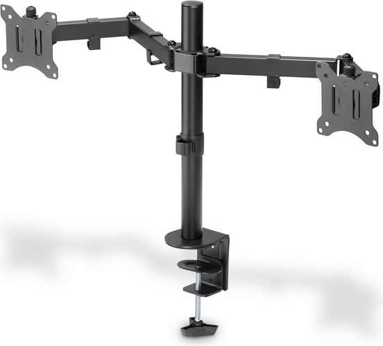 Dubbele bureausteun voor monitoren met klem 15"-32", zwart