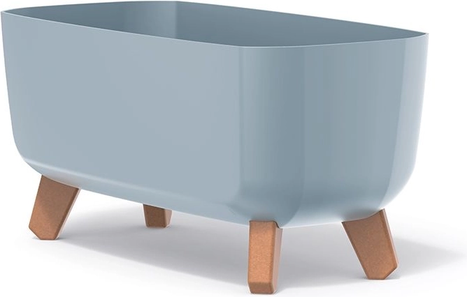 Bloembak op pootjes Gracia Case 39 cm – lichtgrijs, duurzame kunststof