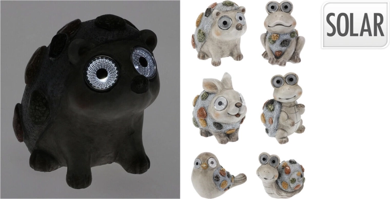 Tuin-solaire LED-diertjes van polyresin – mix van soorten