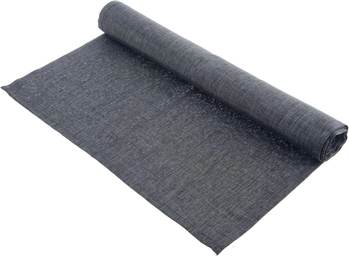 Donkergrijze tafelloper van polyester 140 × 40 cm