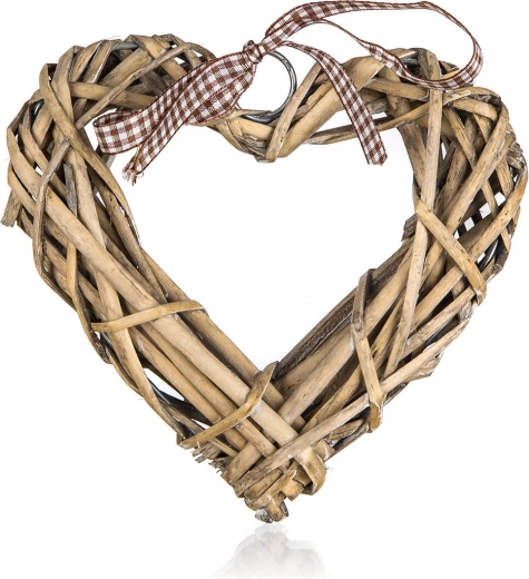 rotan decoratie hart 15 × 15 cm natuur