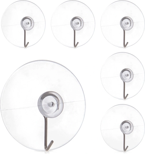 Haak met zuignap 4,5 cm – set van 6 stuks