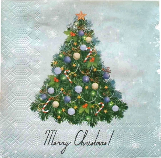 Kerstservetten met kerstboom 33 × 33 cm, 3-laags